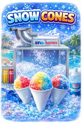 Snow Cone Machine (1 flavor, 25 servings)
