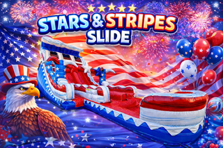 20ft Star Spangled Dual Lane Slide with Pool
