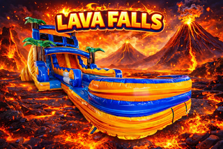 20ft Lava Falls Dual Lane Slide with Pool