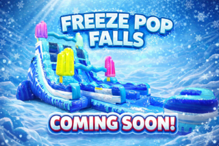 20ft Freeze Pop Falls Dual Lane Slide with Pool