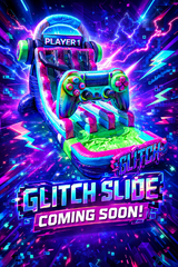 20ft Glitch Dual Lane Slide with Pool