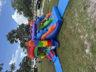 Mini Blocks Toddler Bounce House with Slide