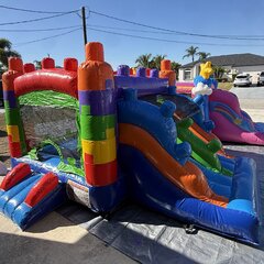 Mini Blocks Toddler Bounce House with Slide