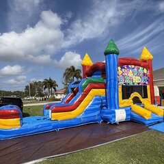 Happy Birthday Bounce House (ComboWet/Dry)