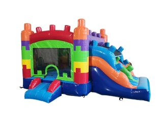 Mini Blocks Toddler Bounce House with Slide
