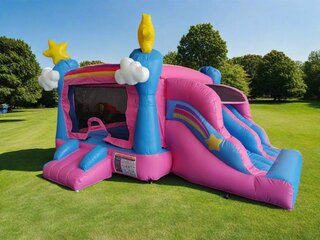 Mini Enchanted Toddler Bounce House with Slide