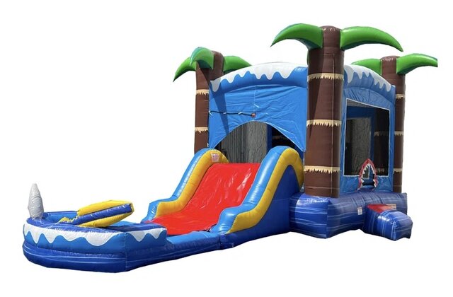 Shark Attack Combo With Small Water Slide 