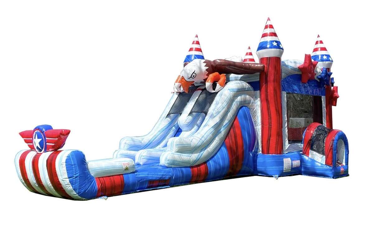 "Merica Mist Bounce House COmbo with Slide wet/dry 