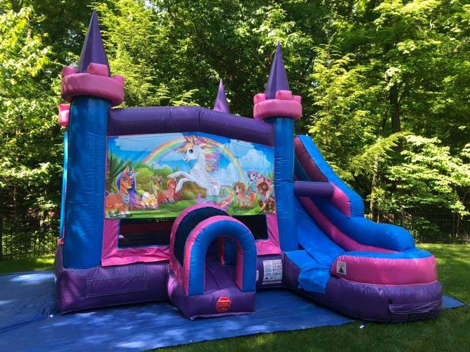 Princess K's Purple Palace Bounce House Slide Combo 