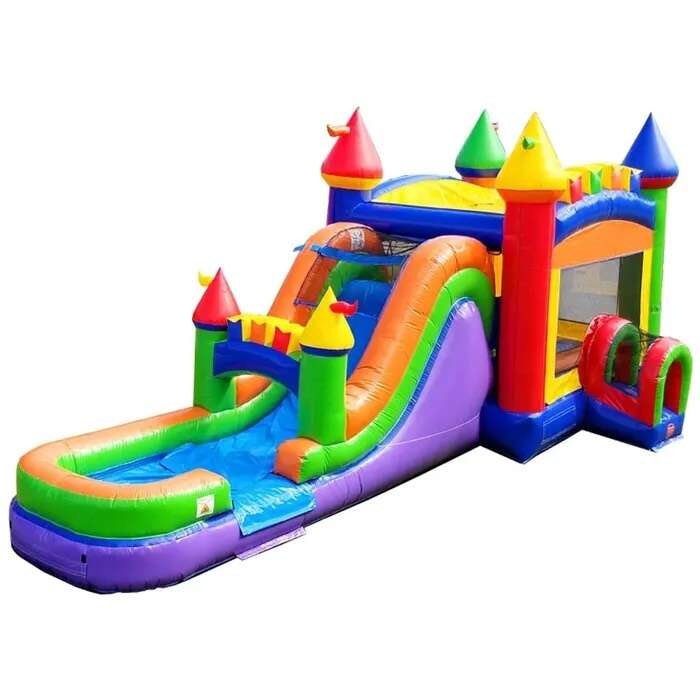 Mega Rainbow Bounce House Slide Combo