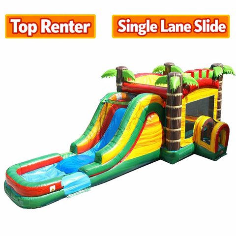 JUNGLE SPLASH Bounce House Slide Combo 