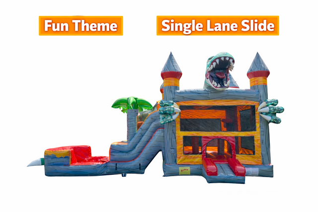 RAPTOR RAGE Bounce House Slide Combo 