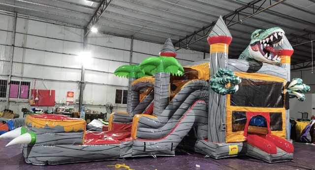 RAPTOR RAGE Bounce House Slide Combo 