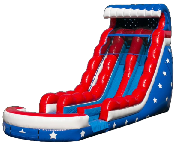 22' Stars & Stripes Dual Lane Water Slide