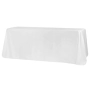 90"x132" Polyester White Rectangle Tablecloths