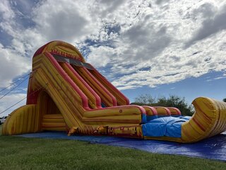 22' Orange Flame Dual Lane Slide