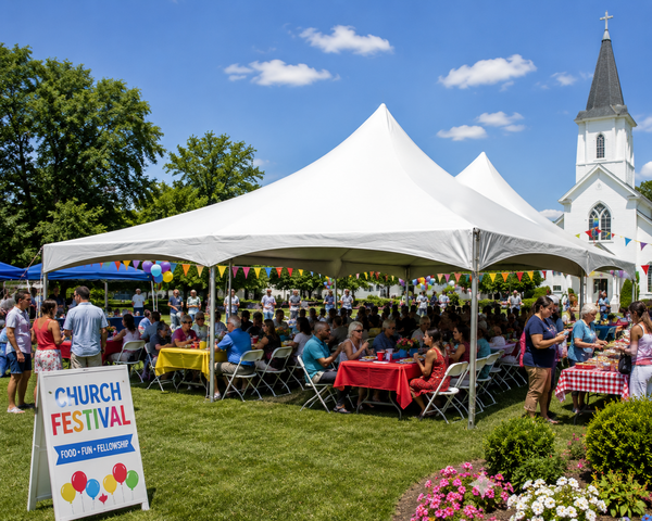 20x40 high peak tent rental for outdoor events in Buda TX and Hays County