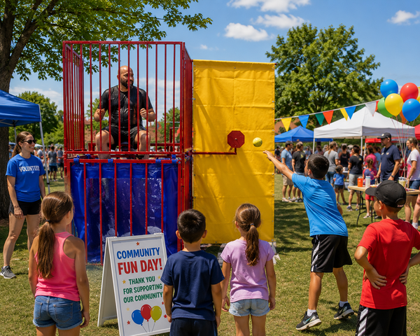 Dunk tank rental for school carnivals and church festivals in Buda TX