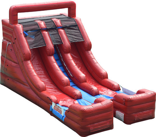 15' Double Lane Red Marble Water Slide 