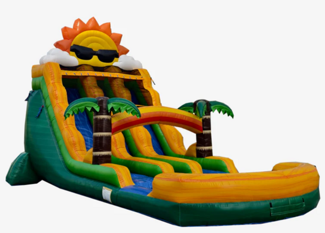 18' Beach Party Double Lane Waterslide 