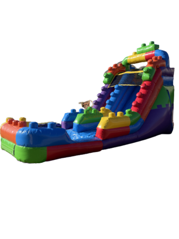 15' Building Blocks Pool Waterslide