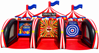 Carnival Arena 3n1 B Axe Throw, Frisbee, Knock Me Out