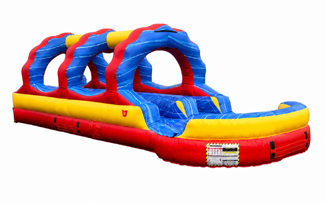 Red, Blue, and Yellow Double lane Slip n Slide 