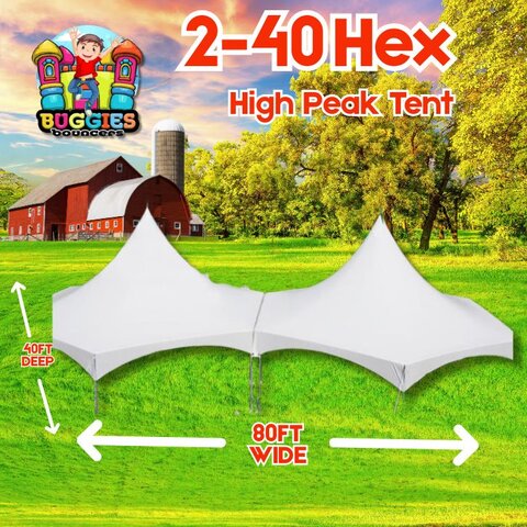 2-40' Hexagon Premium High Peak Frame Party Tent Rental