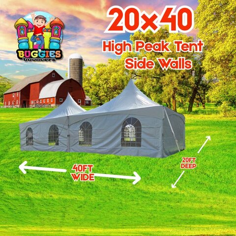 20x40 Tent side walls 2 solid and 4 Windowed