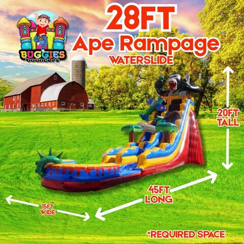 28 FT Ape Rampage Splash Water Slide