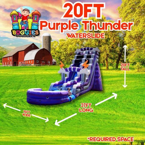 20Ft Purple Thunder Water Slide