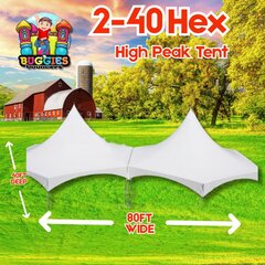 2-40' Hexagon Premium High Peak Frame Party Tent Rental