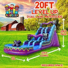 20 FT LEVEL UP Dual Lane Water Slide