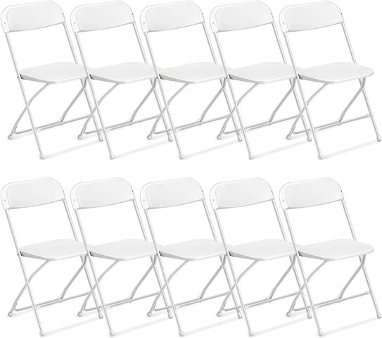 10 Pack White Folding Chairs