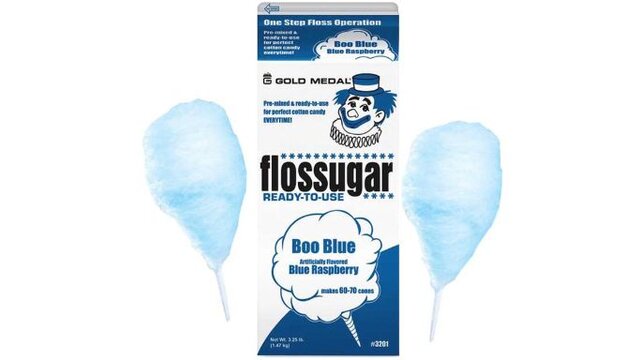 Blue Raspberry Cotton Candy Floss with 60 Cones