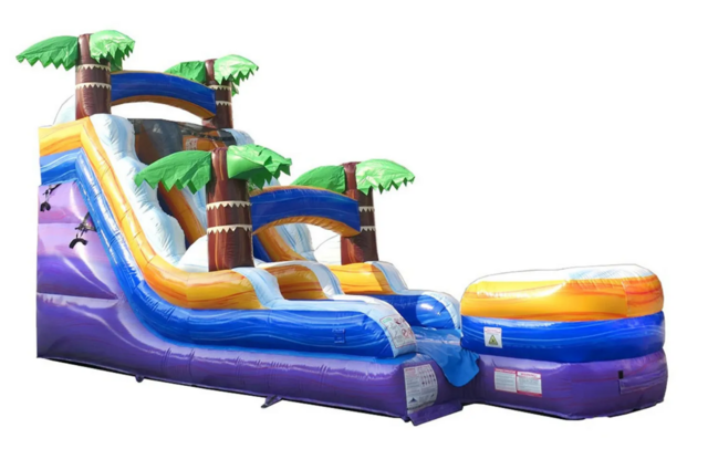 15 Ft Purple Tropical Water Slide