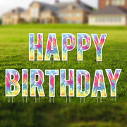 Happy Birthday Tie Dye Lawn Sign