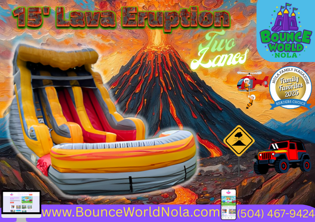     15 ft Lava Eruption Waterslide (dual lane, pool)