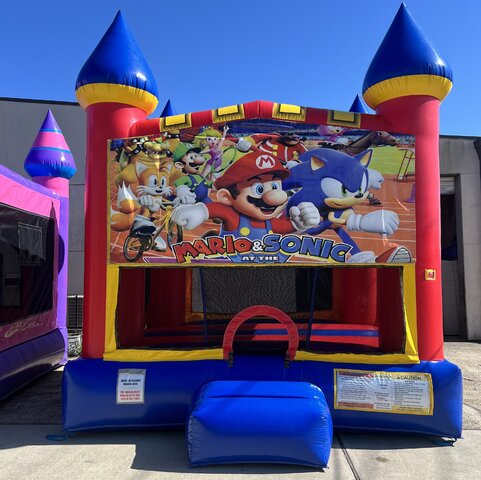 Mario and Sonic bounce house