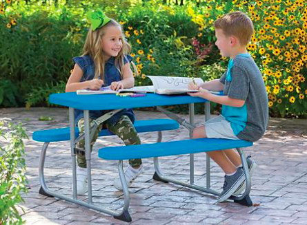 Kid's Blue Bench Table