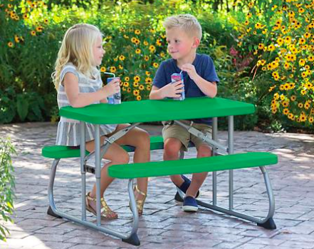 Kid's Green Bench Table