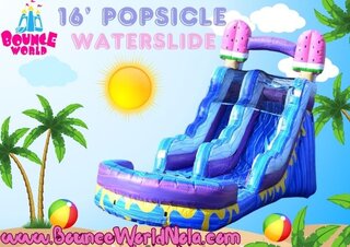 16 ft Popsicle Waterslide (single lane, pool)