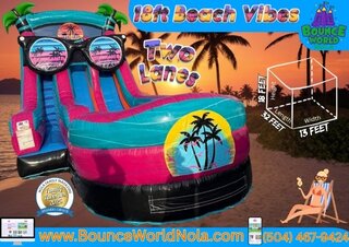 18 ft Beach Vibes (dual lanes, inflated pool)