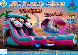 18 ft Beach Vibes (dual lanes, inflated pool)