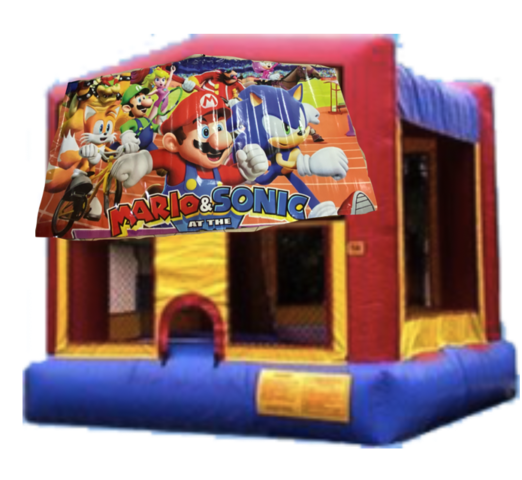 Mario and Sonic bounce house