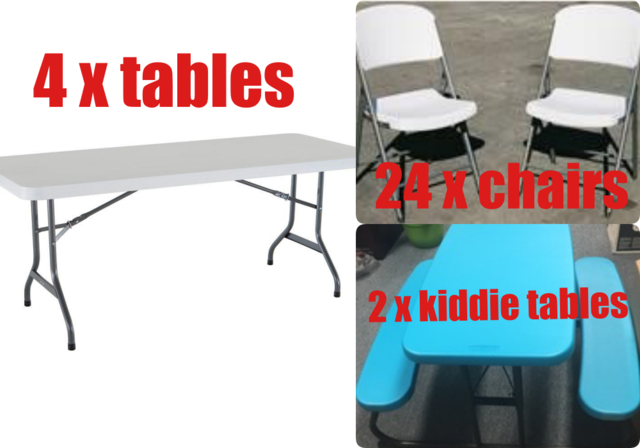 4xTable, 24xChair, 2xKiddie Table Package