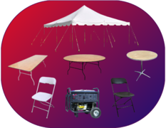 Tents, Tables, Chairs and more