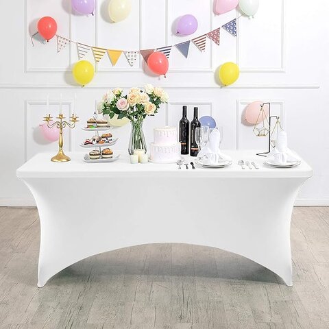 6' Table White Spandex
