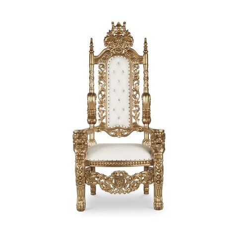 King Throne Chair - White/Gold