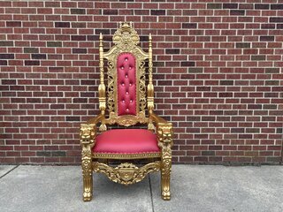 King Throne Chair - Red/Gold
